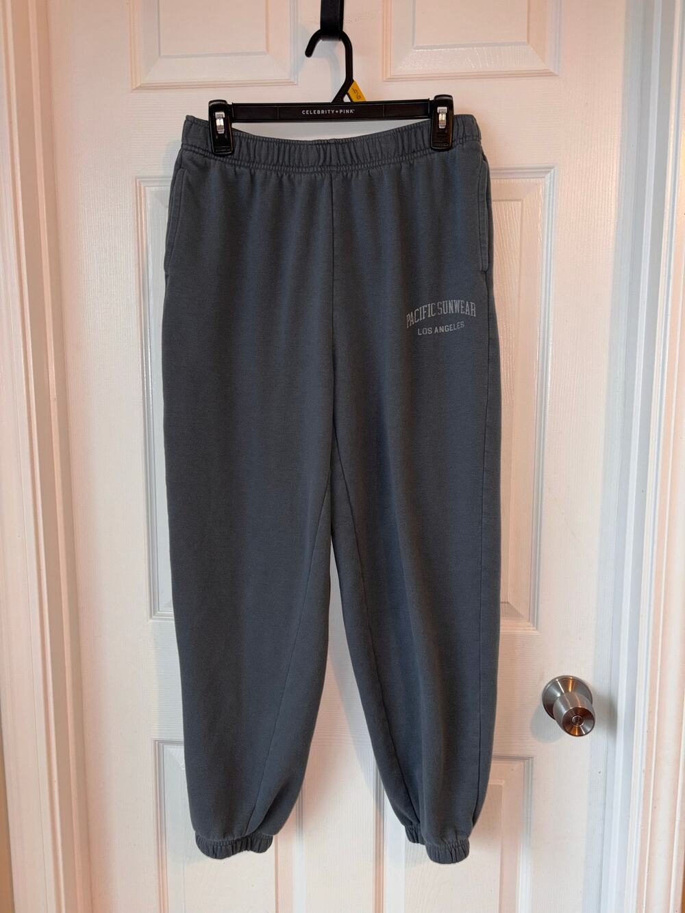 PacSun Pacific Sunwear Los Angeles Gray Fleece Jogger Sweatpants Size M